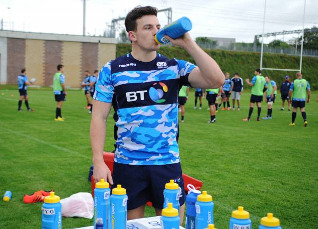 Matt Scott takes a break at the Scotland training camp.